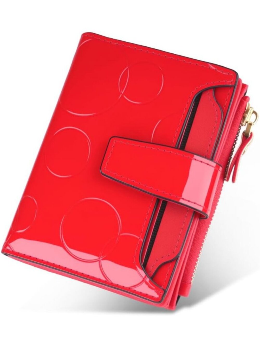 Elegant Women's Leather Wallet with Sequins, RFID Protection, Detachable ID